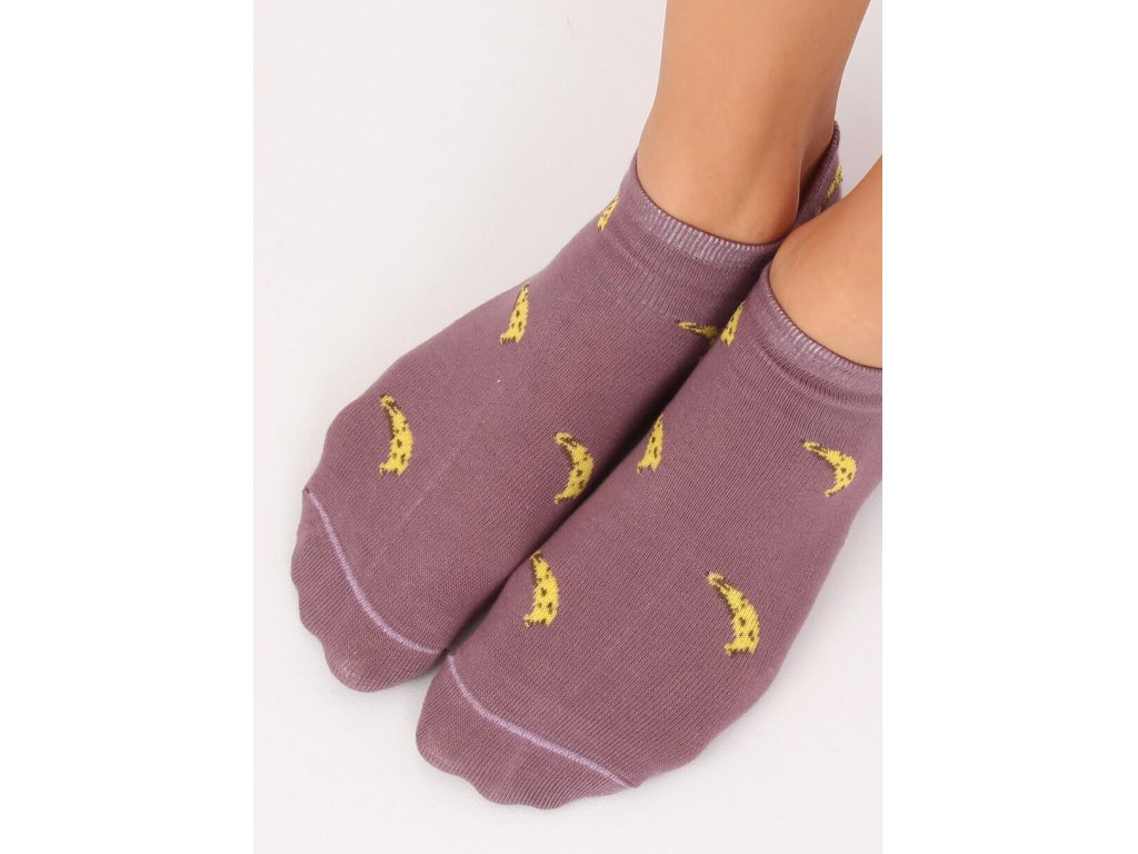 Dámské ponožky s banány Melanie fialové