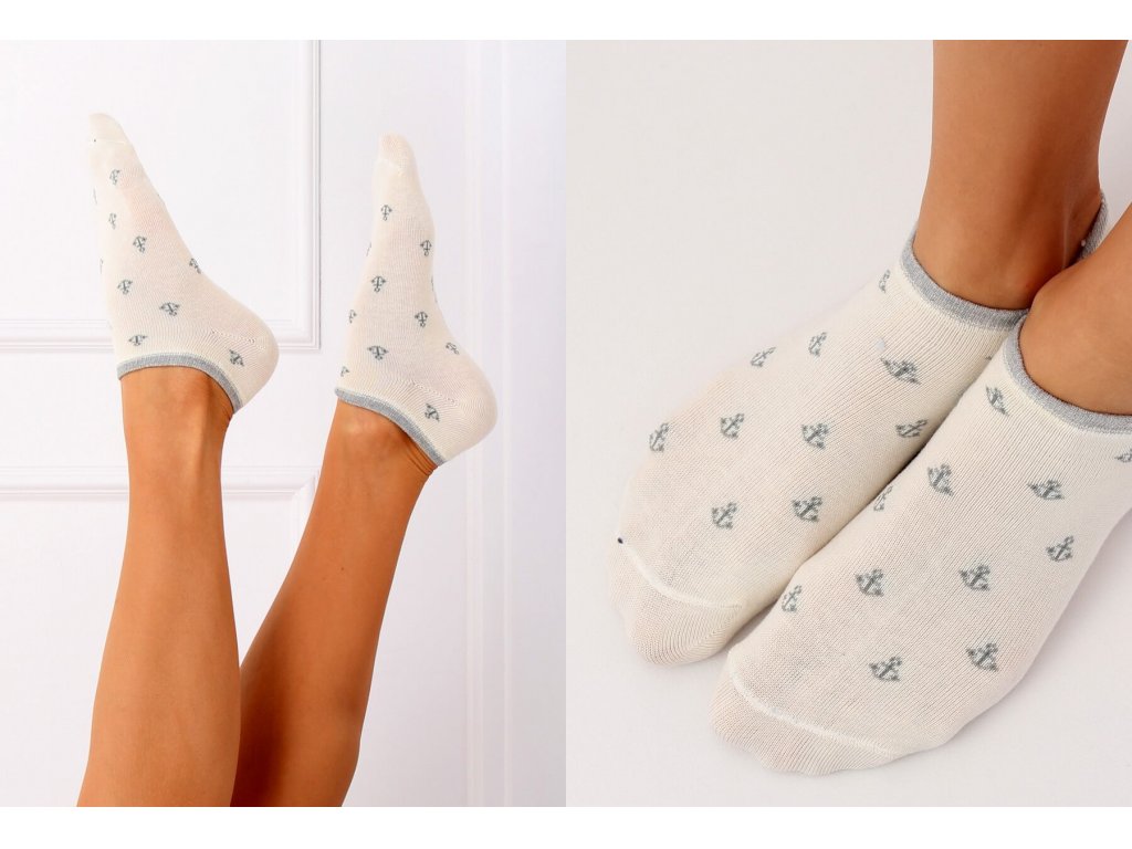 Dámské ponožky s kotvami Lizbeth béžové