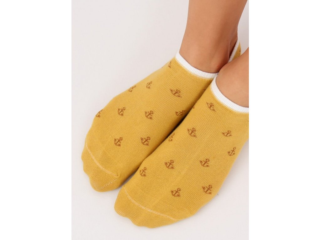 Dámské ponožky s kotvami Lizbeth hořčicové