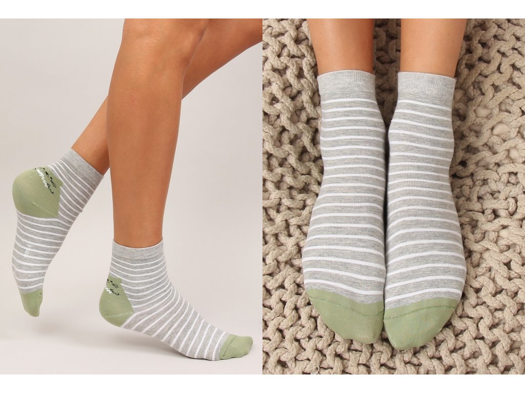 Dámské ponožky s proužky Imogene šedé