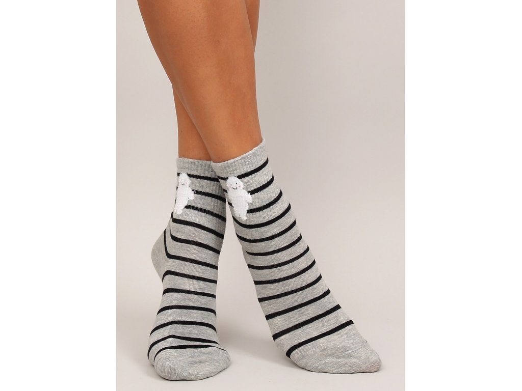 Dámské ponožky s proužky Jaquelyn šedé