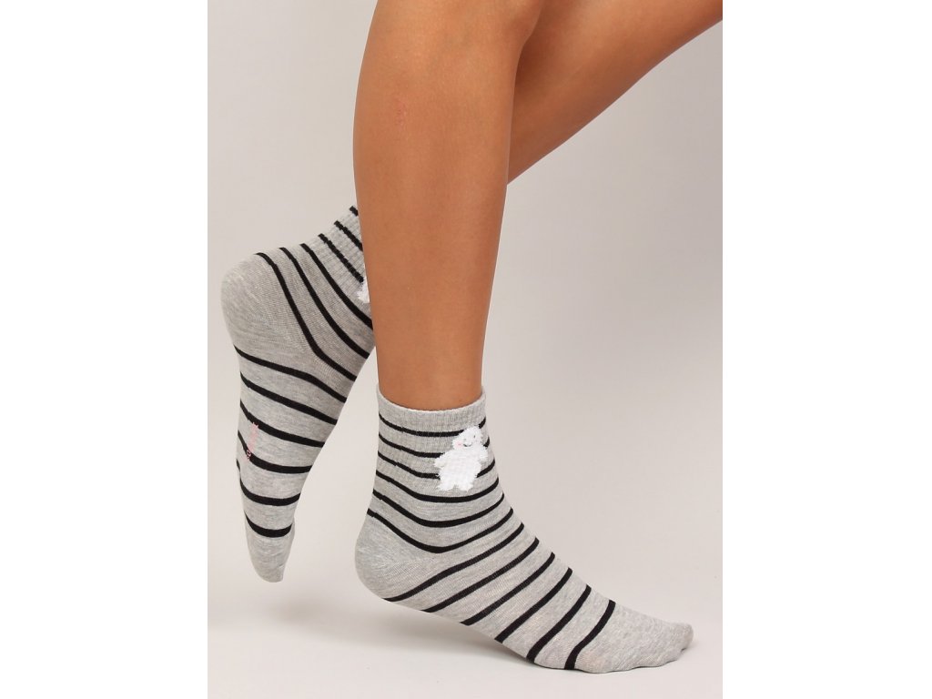 Dámské ponožky s proužky Jaquelyn šedé