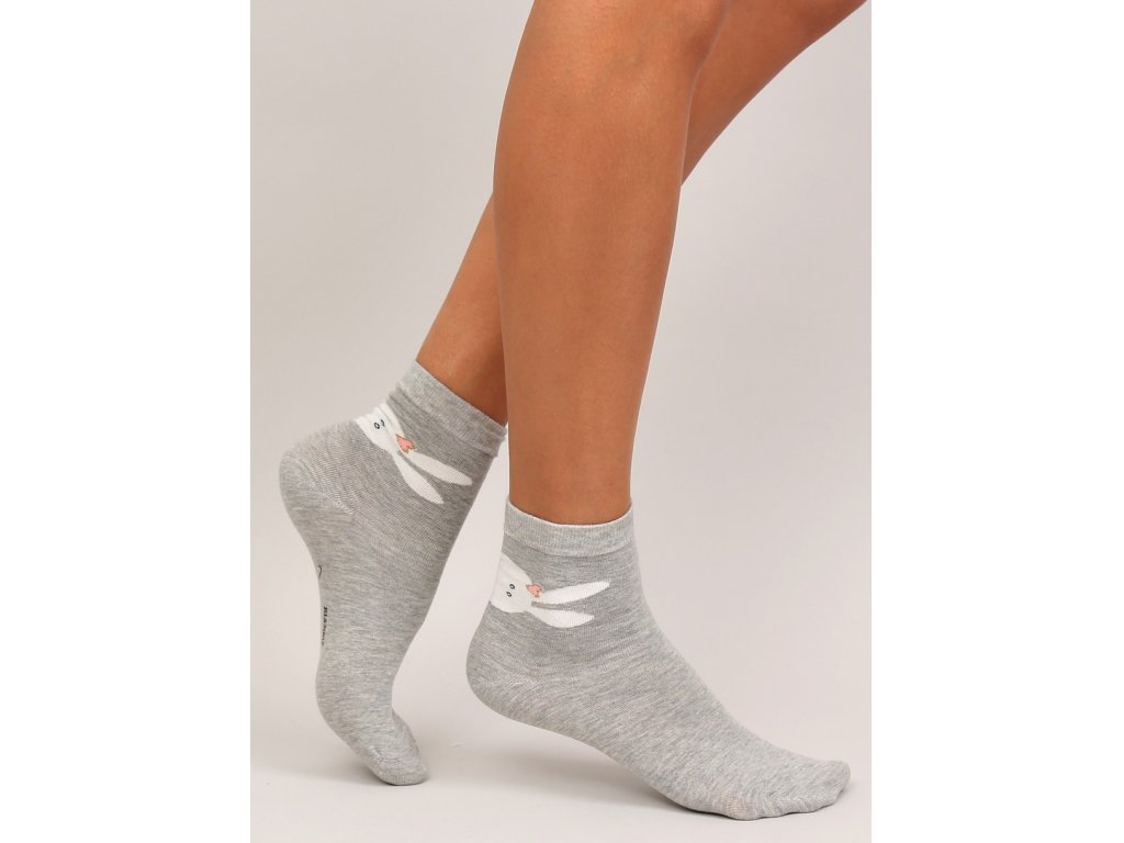 Dámské ponožky se zajícem Lorainne šedé