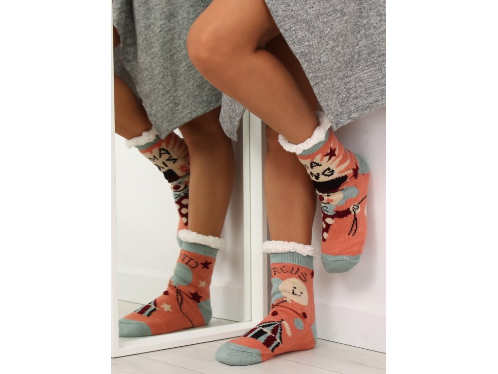 Dámské protiskluzové ponožky s beránkem Livvy růžové