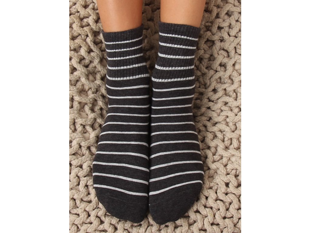Dámské proužkované ponožky Maisie černobílé