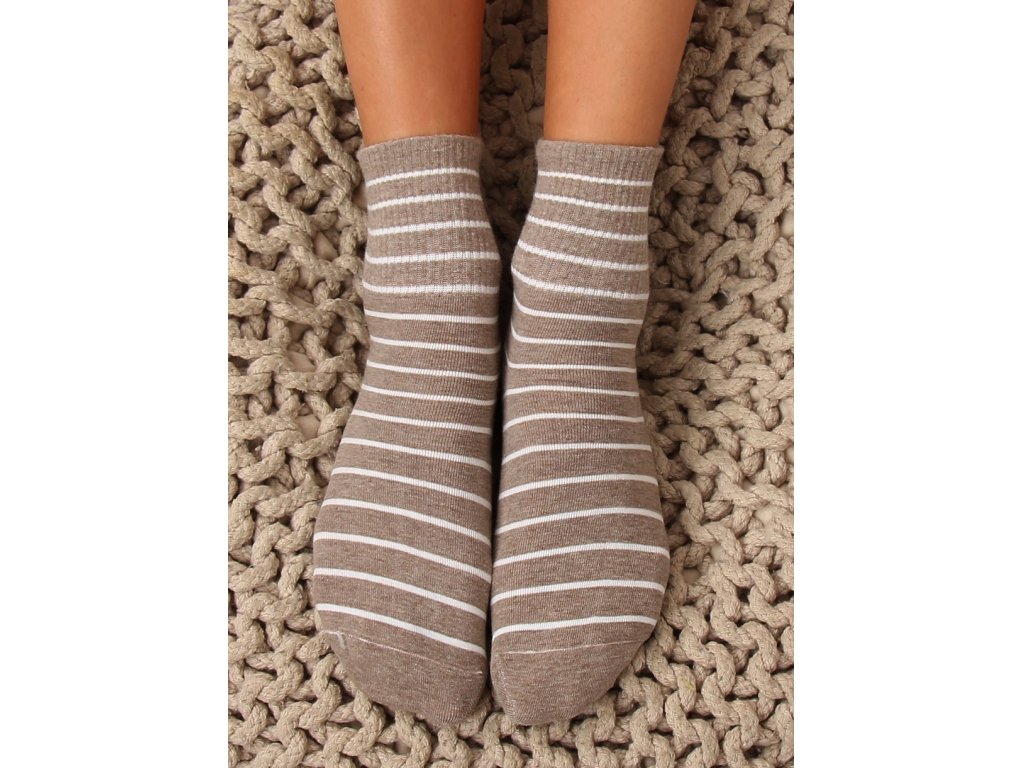 Dámské proužkované ponožky Maisie hnědé