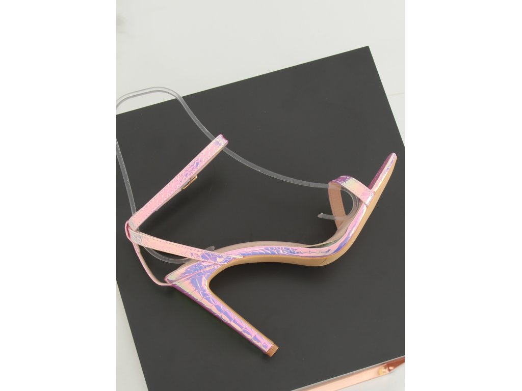 Dámské sandály s texturou hadí kůže Courtney růžové