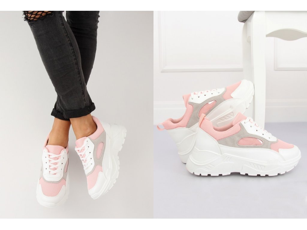 Dámské sportovní boty s robustní podrážkou Beatrix bílé/růžové