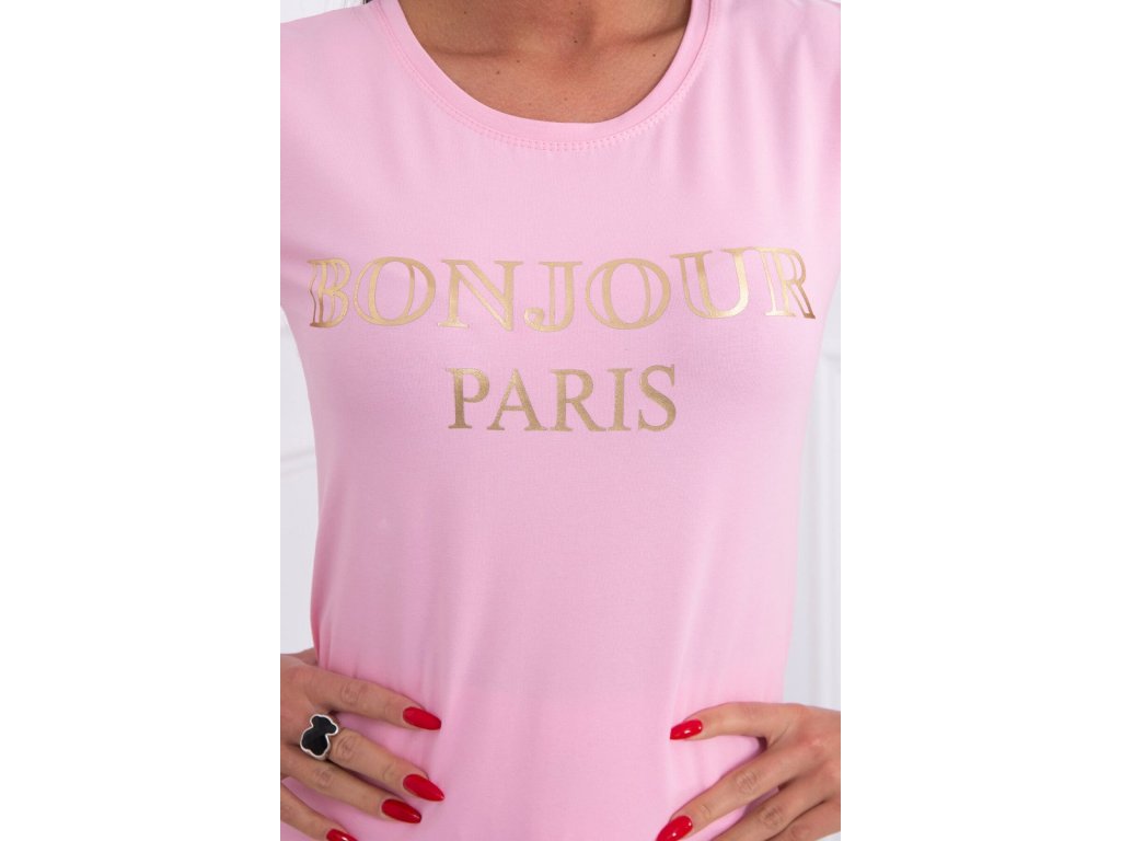 Dámské tričko BONJOUR PARIS Reene pudrově růžové