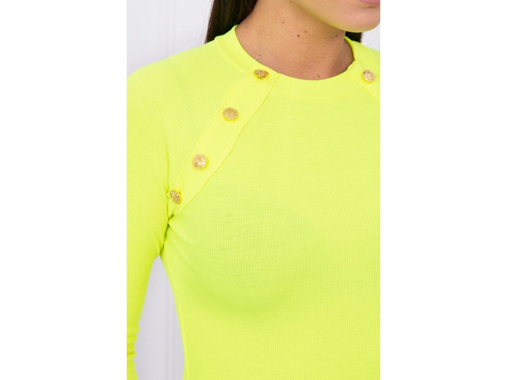 Dámské tričko s knoflíky Roxane neonově žluté