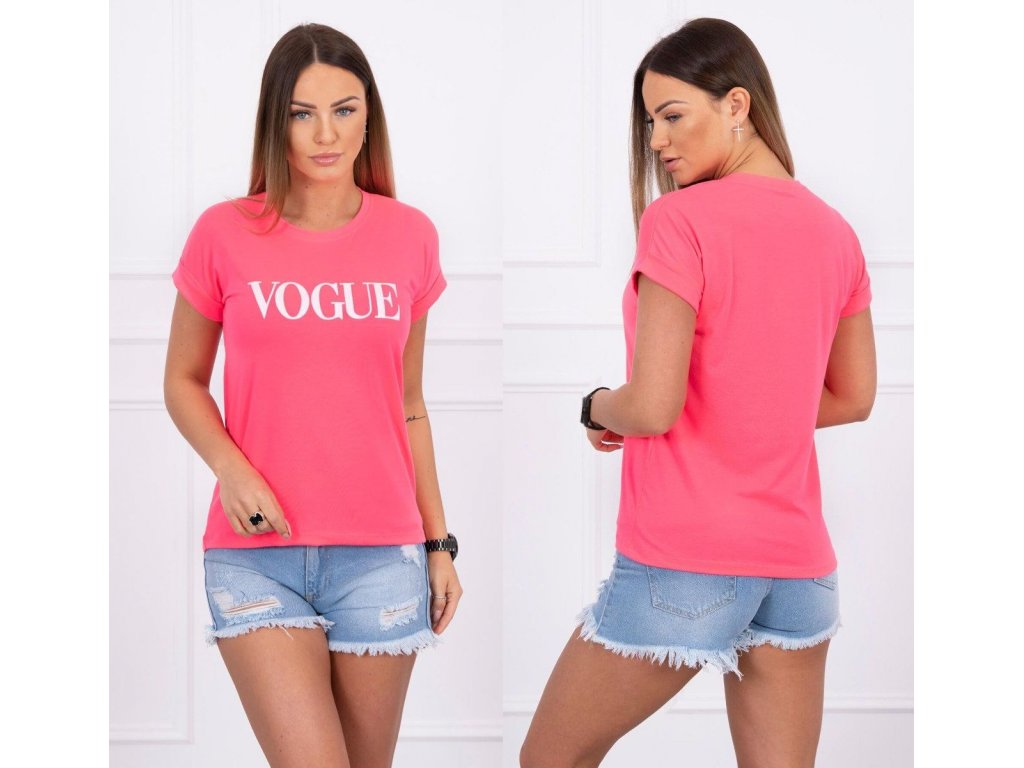 Dámské tričko VOGUE Ailsa neonově růžové