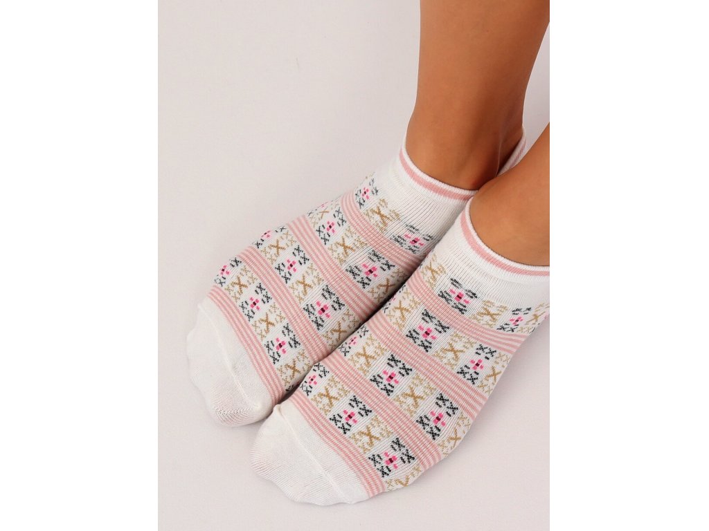 Dámské vzorované kotníkové ponožky Connie bílé