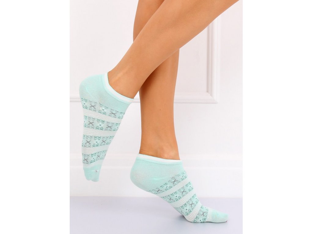 Dámské vzorované kotníkové ponožky Connie mint