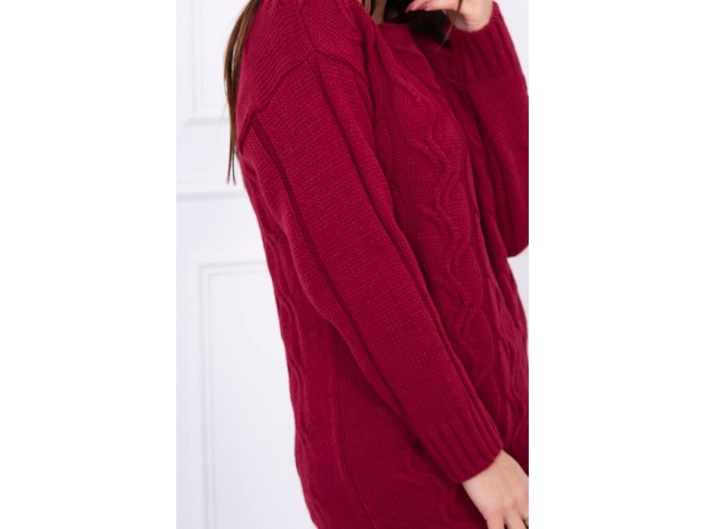 Dámský dlouhý pletený svetr Tanzy bordó