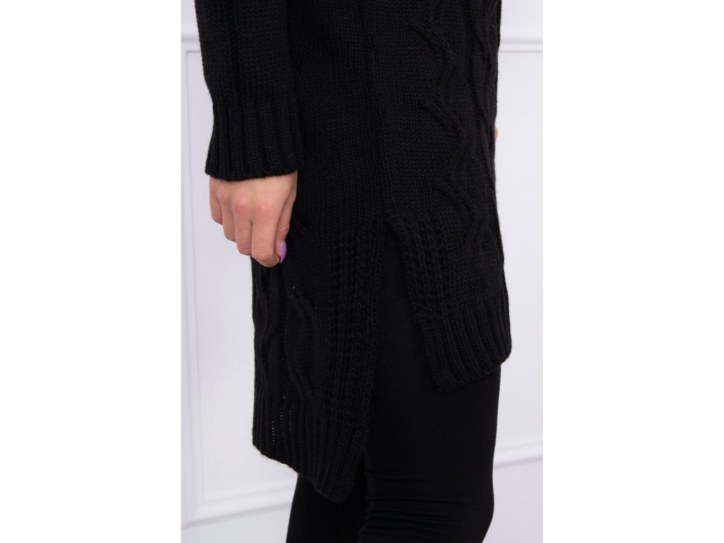 Dámský dlouhý pletený svetr Tanzy černý