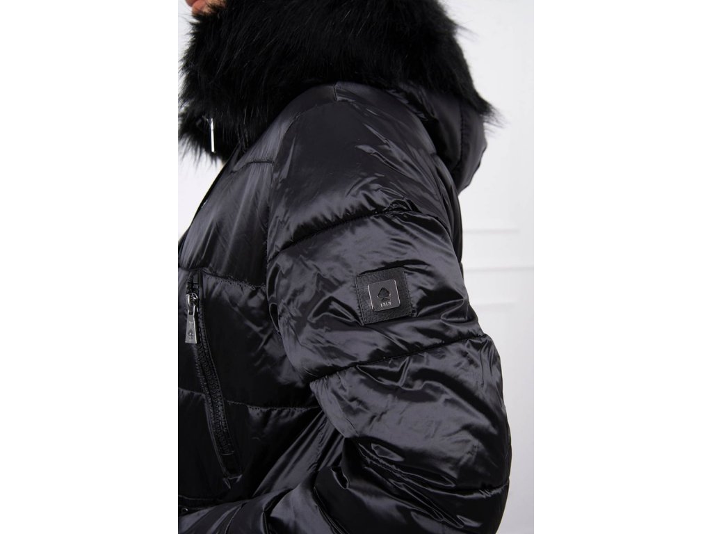 Delší zimní bunda s kožešinou Jeanetta černá