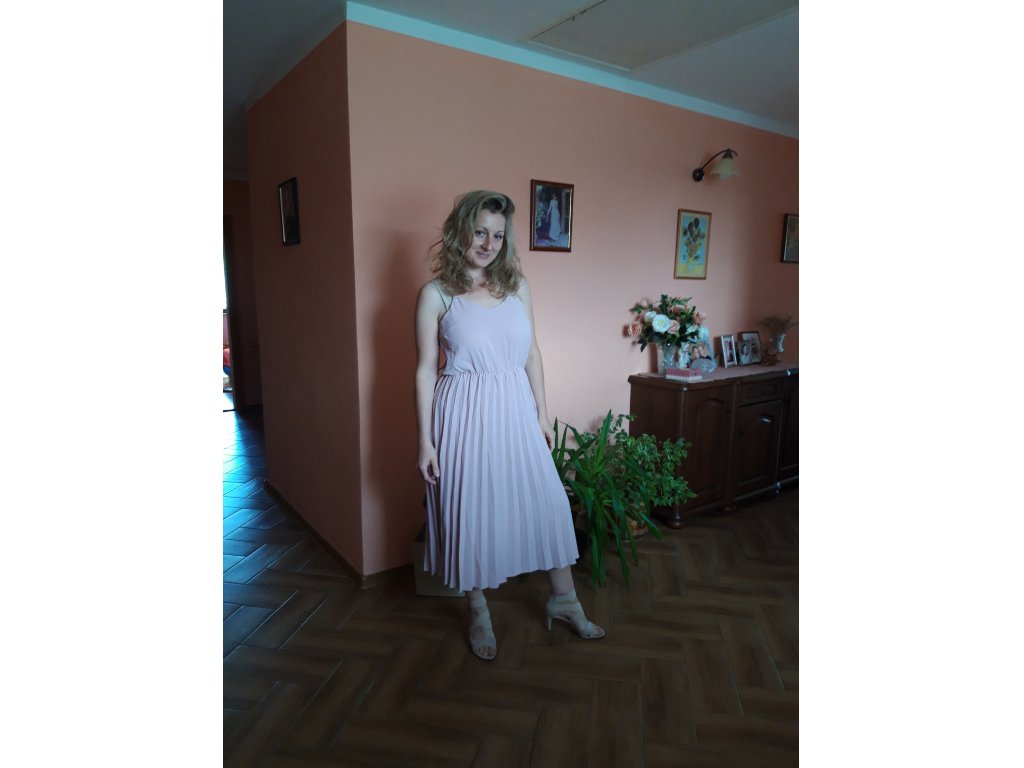 Dlouhé letní šaty Kay pudrově růžové