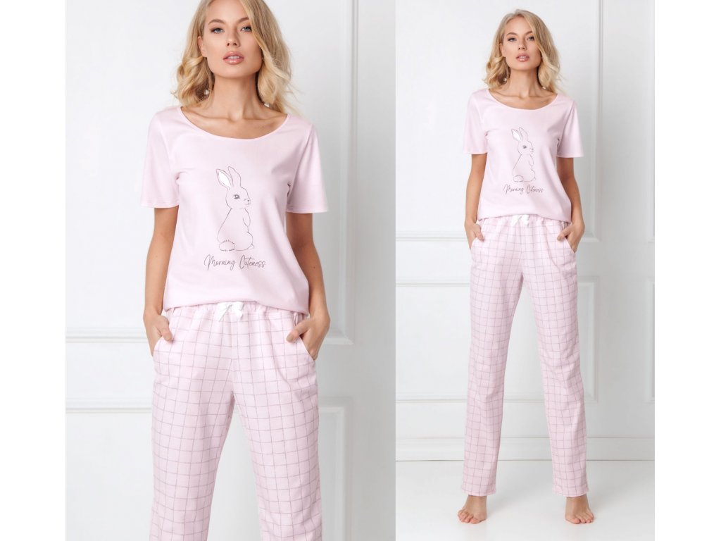 Dlouhé pyžamo s králíčkem Felice růžové