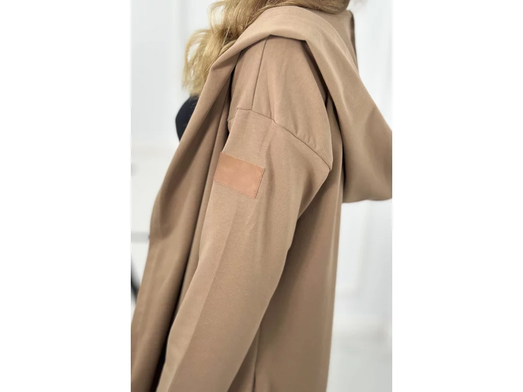 Dlouhý asymetrický cardigan Mikayla camel