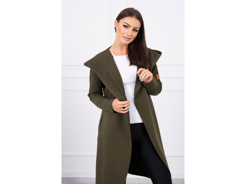 Dlouhý asymetrický cardigan Mikayla khaki