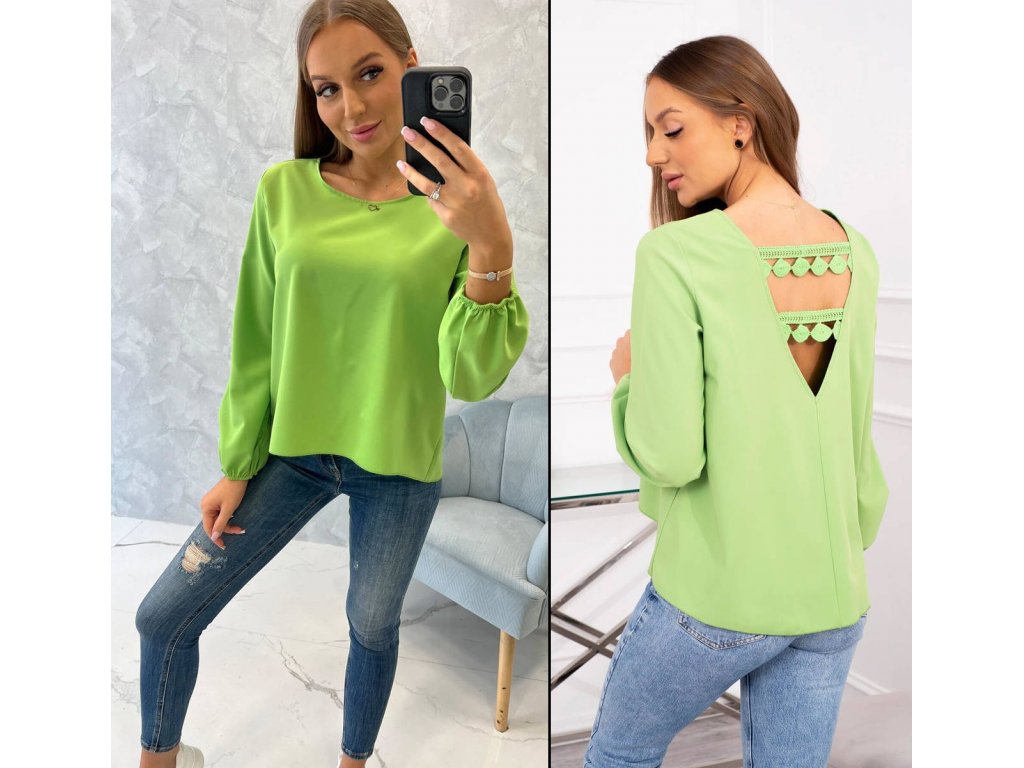 Elegantní halenka Abaigael světle zelená