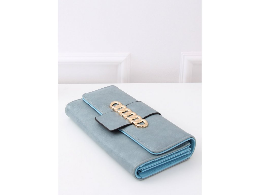 Elegantní peněženka se zlatým ornamentem Clarice modrá