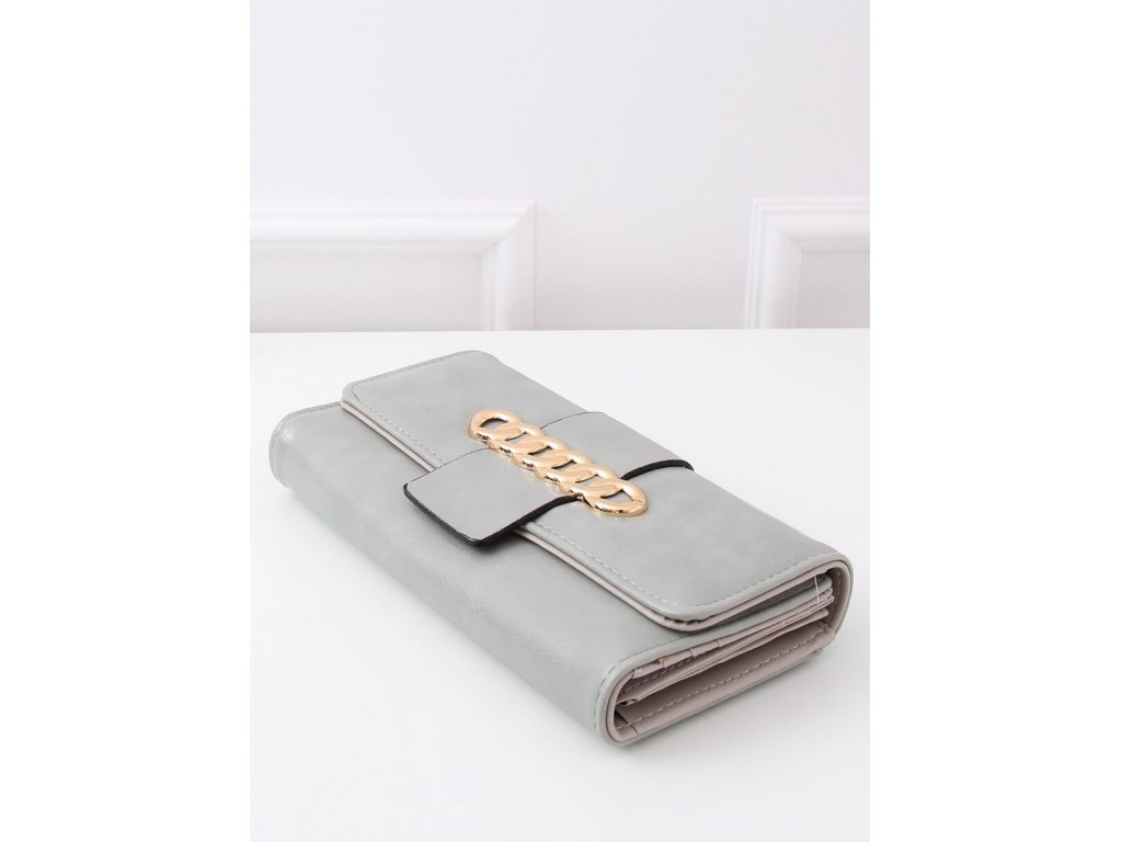 Elegantní peněženka se zlatým ornamentem Clarice šedá