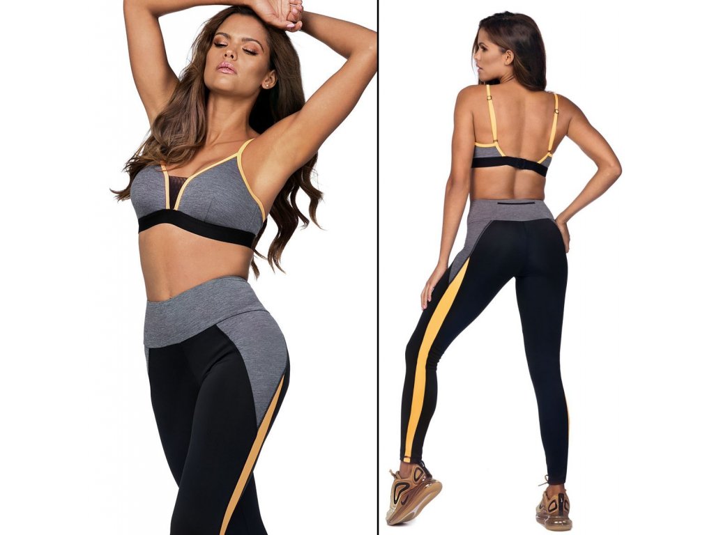 Fitness crop top Chloris grafitový
