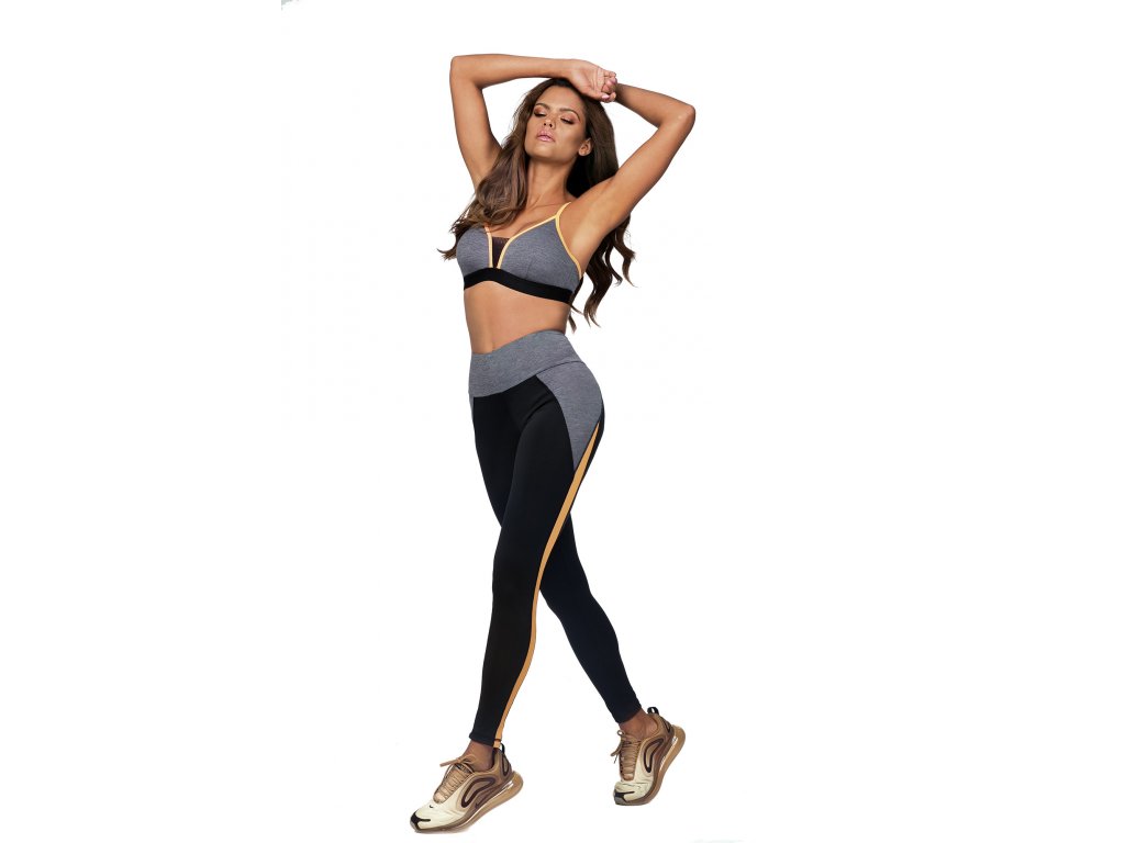 Fitness crop top Chloris grafitový