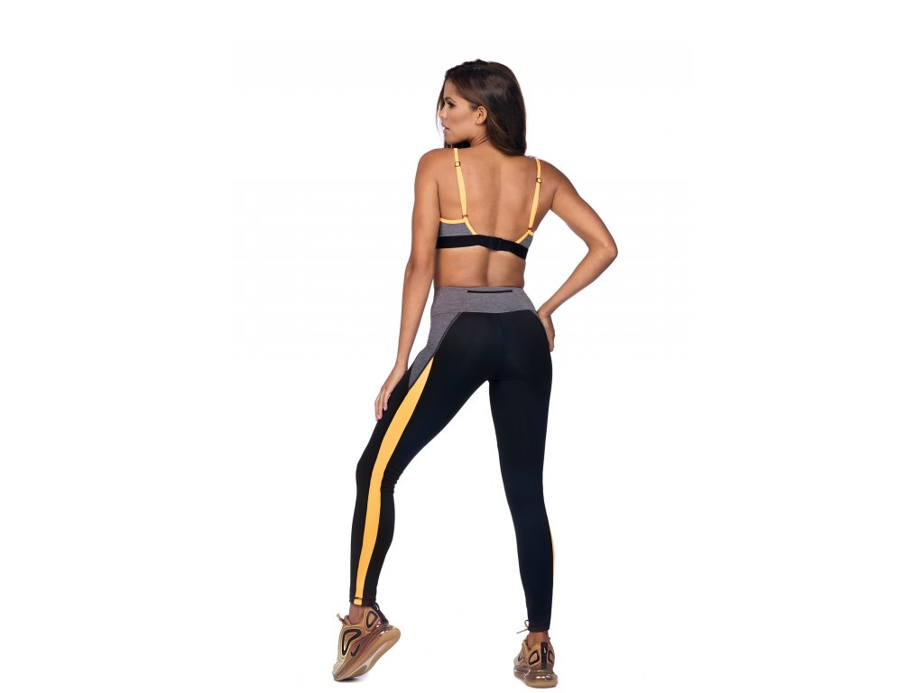 Fitness crop top Chloris grafitový