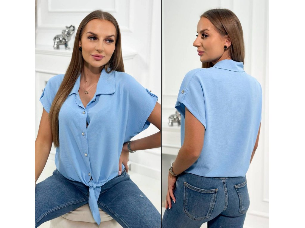 Halenka se zavazováním Prudence světle modrá