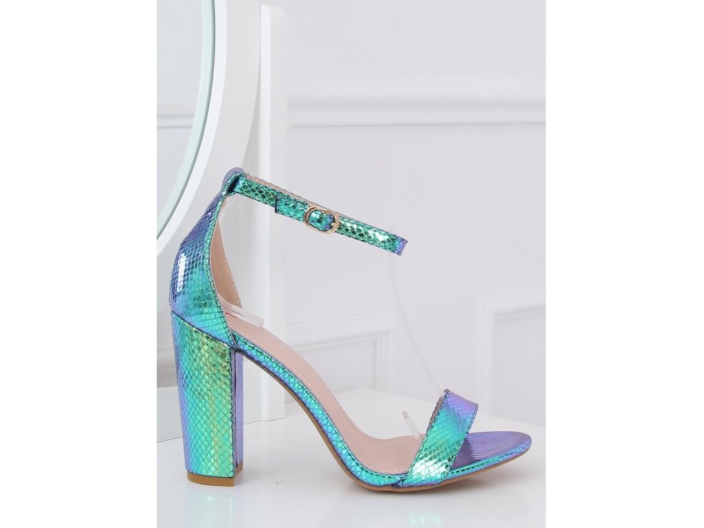 Hologramové sandály Alysha zelené/modré