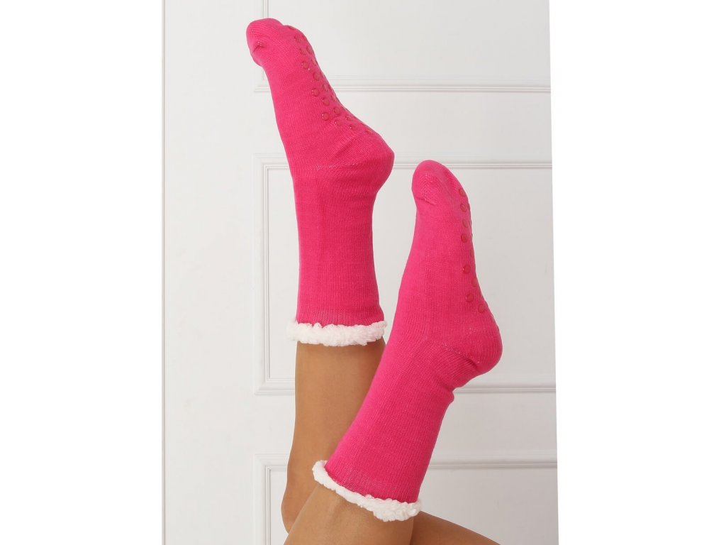 Jednobarevné ponožky s beránkem Aiah fuchsiové