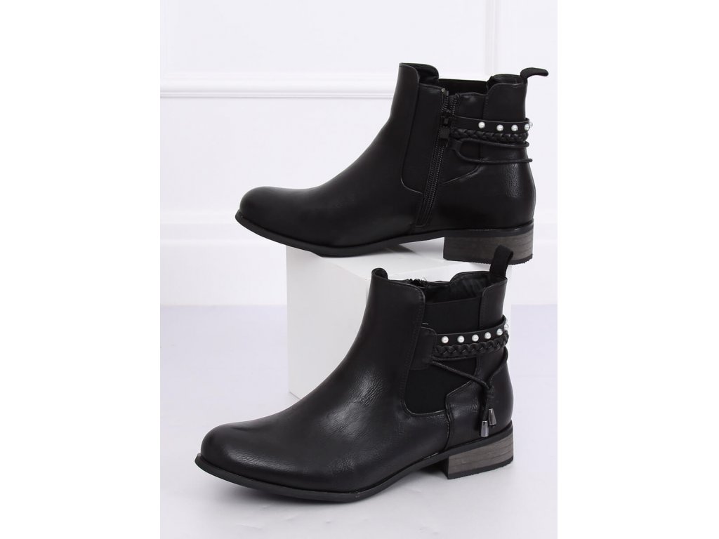 Kotníkové boty s ozdobou Dorcia černé