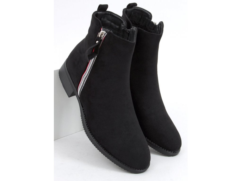 Kotníkové semišové boty Taletta černé
