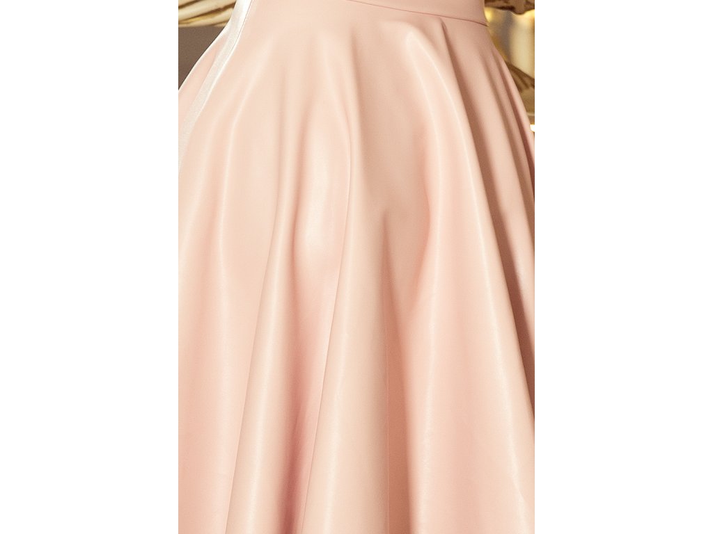Koženkové bandeau šaty Charlie pastelově růžové