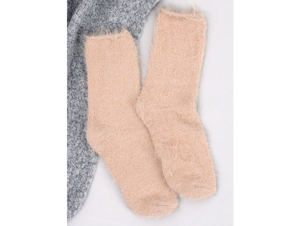 Kožešinové ponožky Coralie sada 3 ks