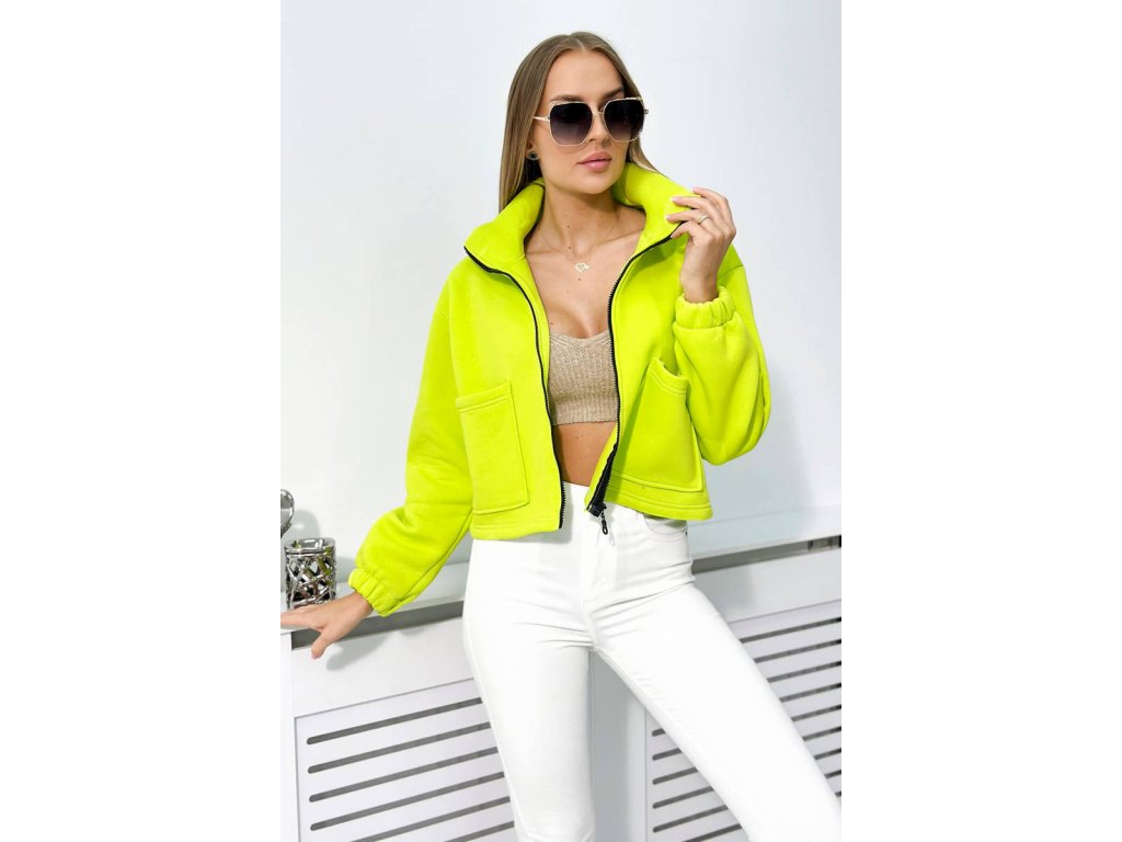Krátká mikina na zip Sessy kiwi