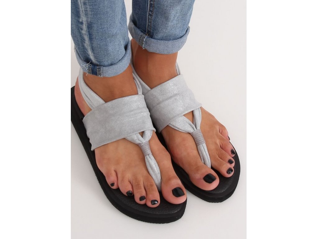 Látkové sandály japonky Debs šedé