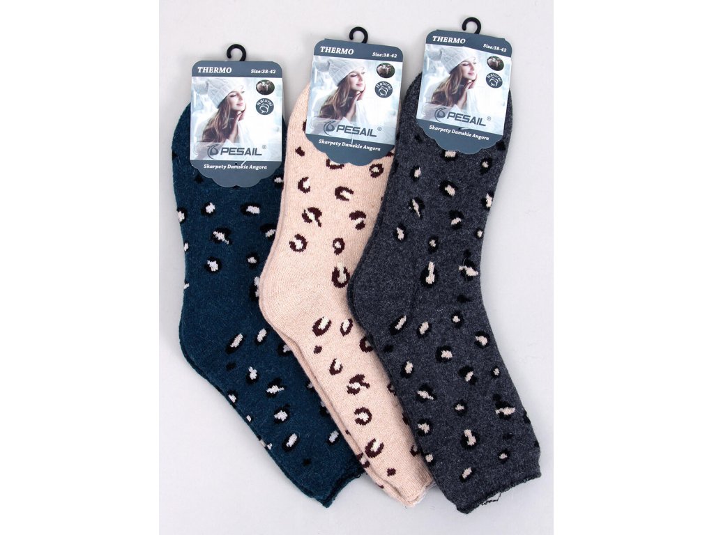 Leopardí ponožky AglaCa sada 3 ks