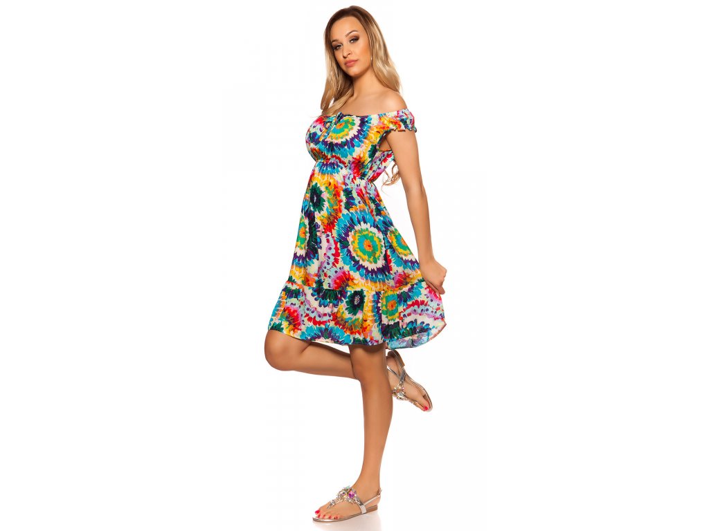 Letní šaty v batikovaném vzhledu Ketzia tyrkysové