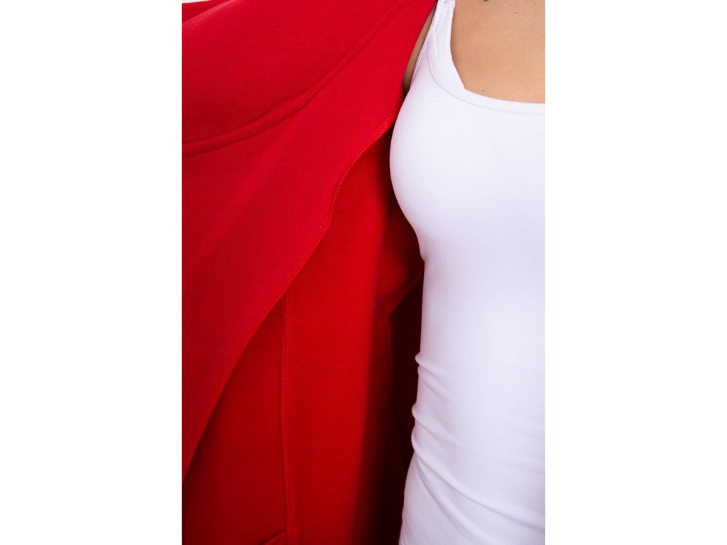 Mikina s asymetrickým zipem Katey červená