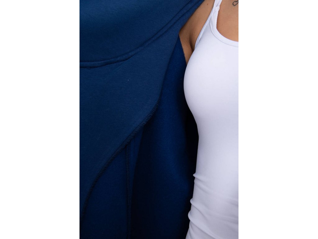 Mikina s asymetrickým zipem Katey džínově modrá