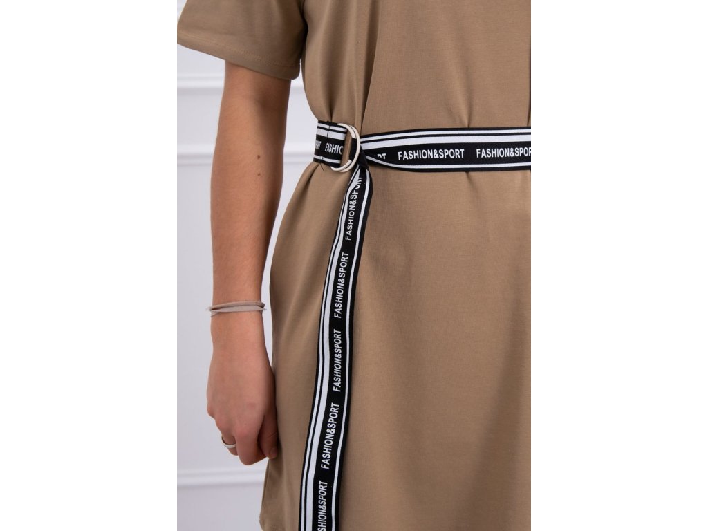 Mini šaty s páskem Marje camel