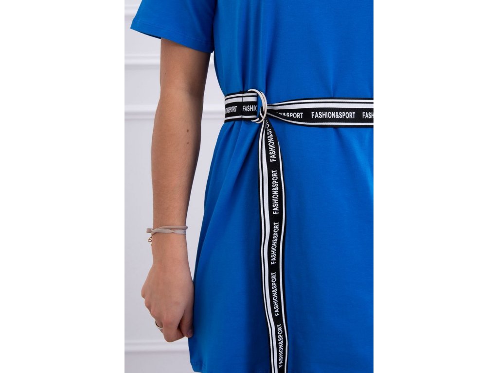 Mini šaty s páskem Marje královsky modré