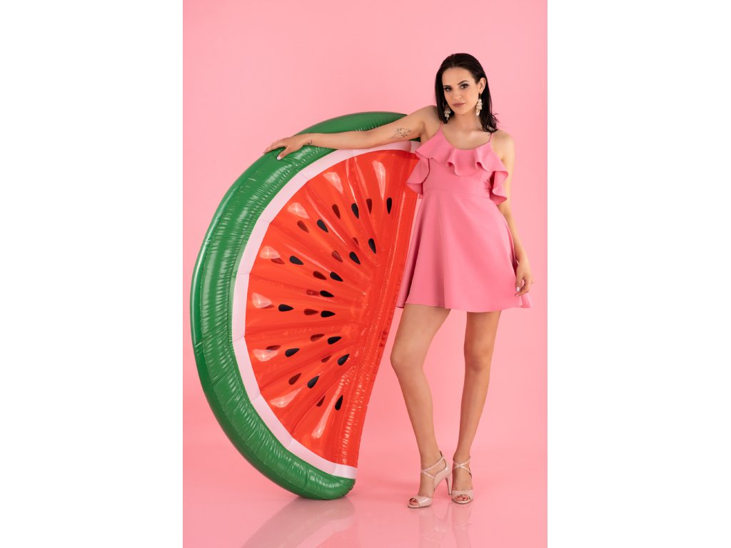 Mini šaty s volánkem Pam růžové