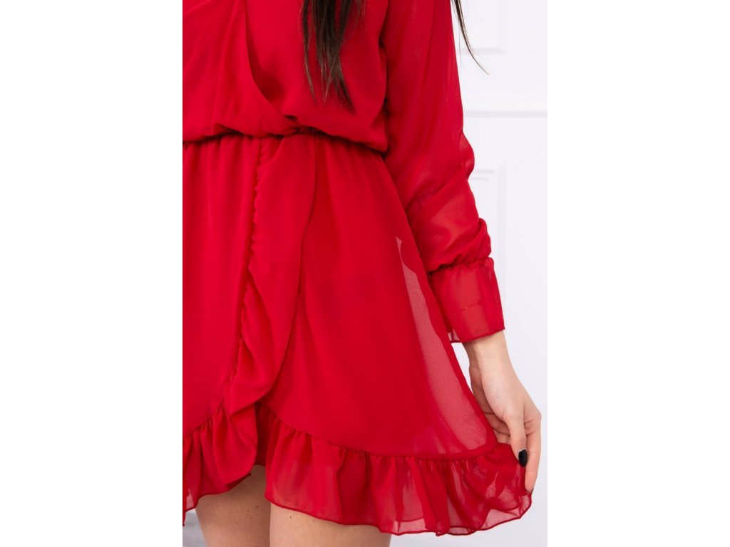 Mini šaty se šifonem Primula červené