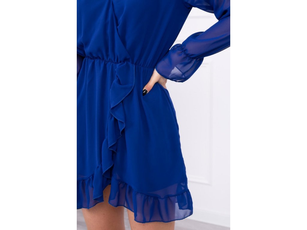 Mini šaty se šifonem Primula modré