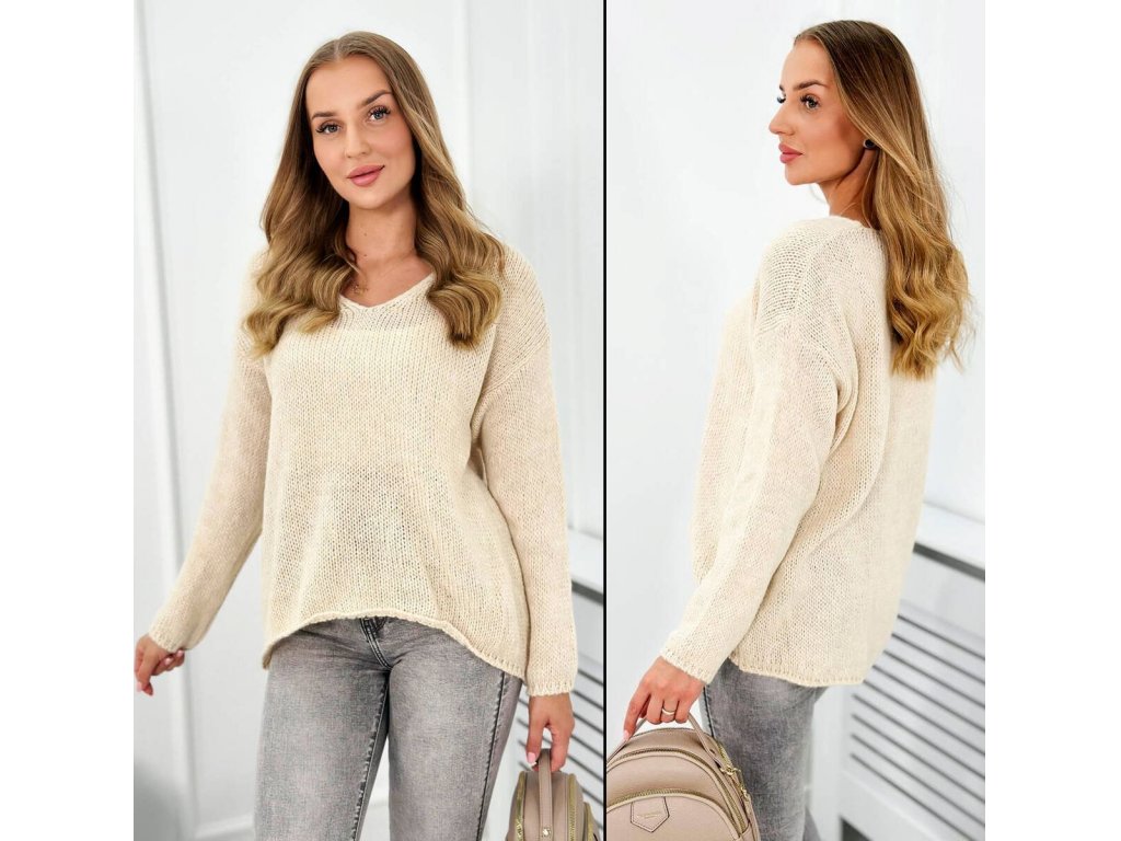 Oversize mohérový svetr Rachael světle béžový