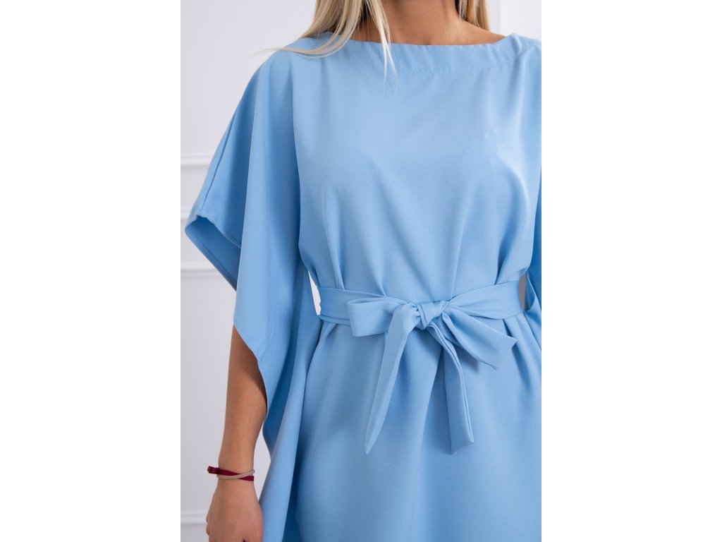 Oversize šaty s netopýřími rukávy Becci modré